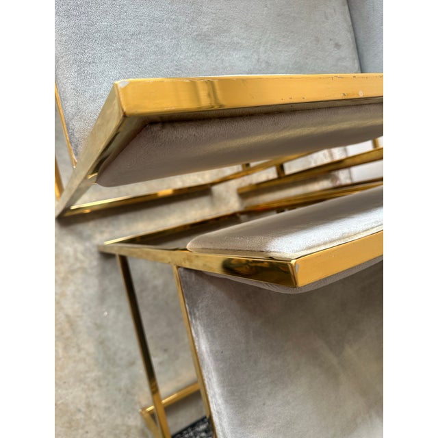 Set of 4 Erin Counter Chairs in Gray Velvet & Polished Gold – Statements by J For Sale - Image 12 of 12