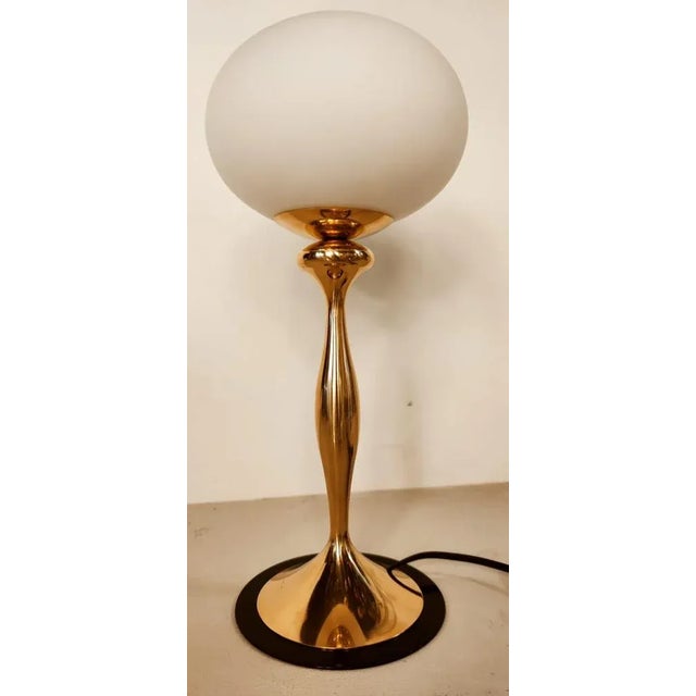 Brass Light with Oval Glass and Black Disk For Sale - Image 10 of 10