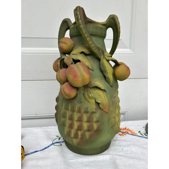 Early 20th Century Early 20th Century Majolica Matte Peach Vase For Sale - Image 5 of 11