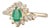 0.42ctw Pear Emerald Diamond Halo Ring 14k Yellow Gold Size 5.25 Engagement For Sale