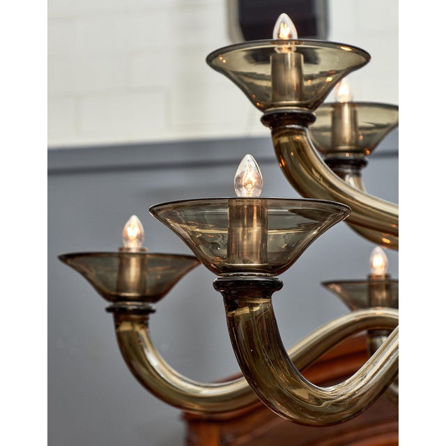 Murano Gray Mercury Glass Chandelier | Chairish