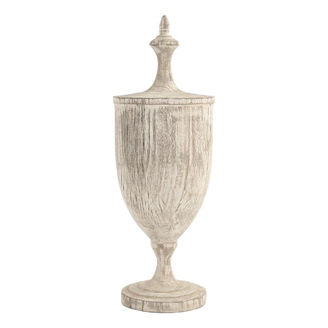 Wood Finial Poplar Tall Urn For Sale