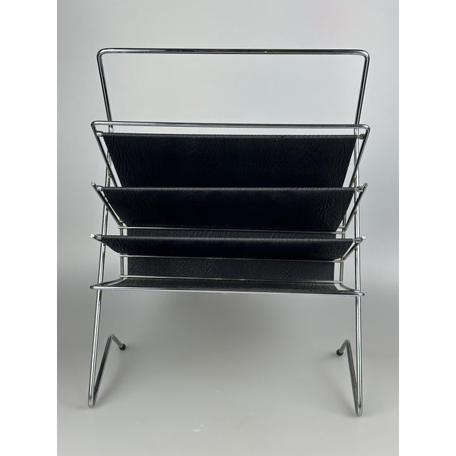 1960s/70s Newspaper Holder, Metal, Plastic, Space Age Object: Newspaper Holder Manufacturer: Unknown Condition: Good Age:...