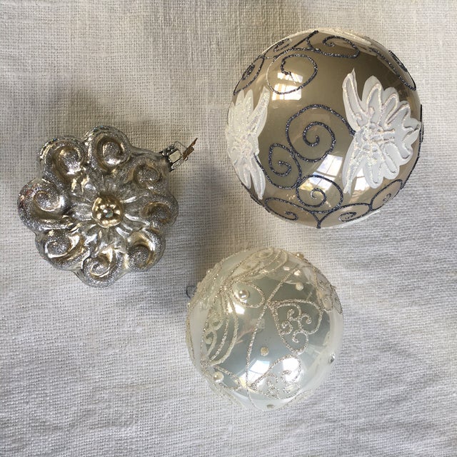 Neiman Marcus Holiday Glass Ornaments Set of 3 Chairish