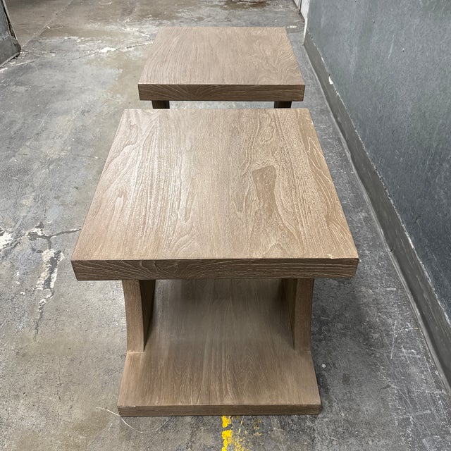 Wood Brownstone Palmer Driftwood End Tables, Pair For Sale - Image 7 of 12