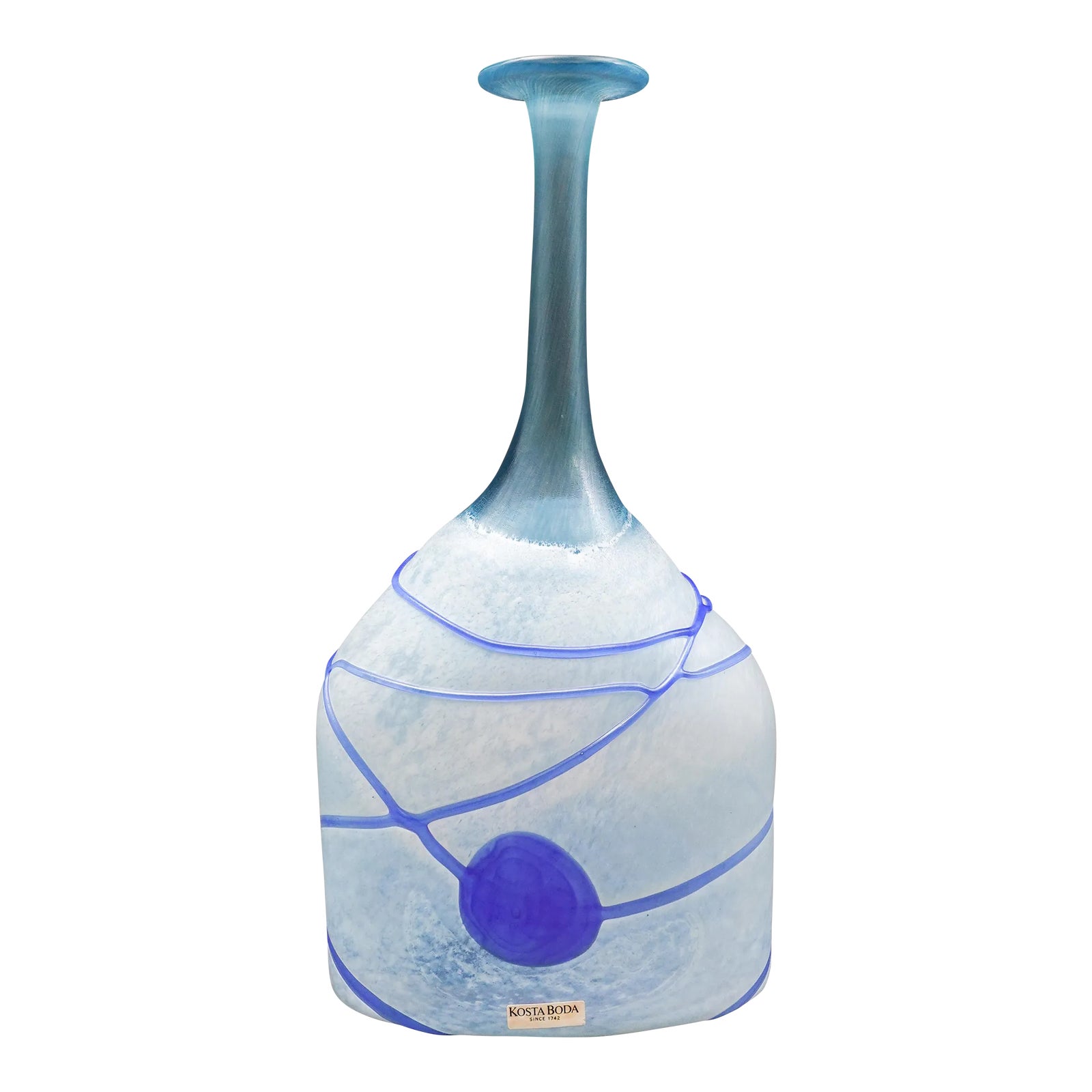 Vintage Kosta Boda Sweden Bertil Vallien Galaxy Blue Art Glass Bottle Vase Chairish