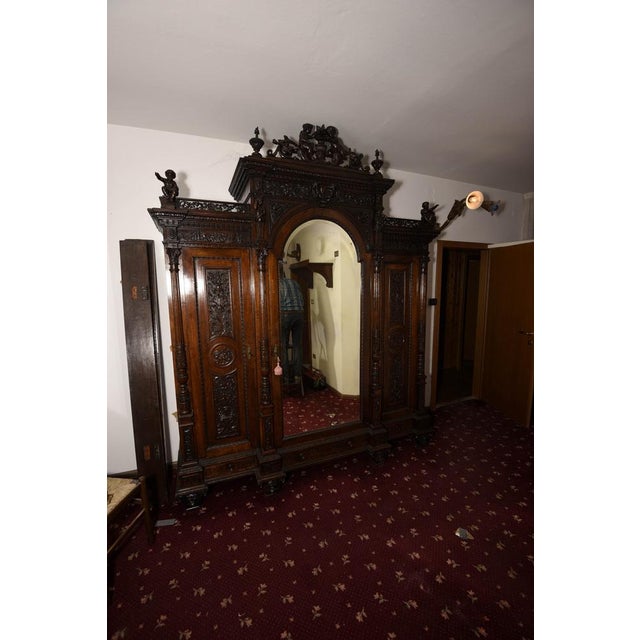 Carved Walnut Cabinet from Sellerio Giuseppe Milano For Sale - Image 6 of 18