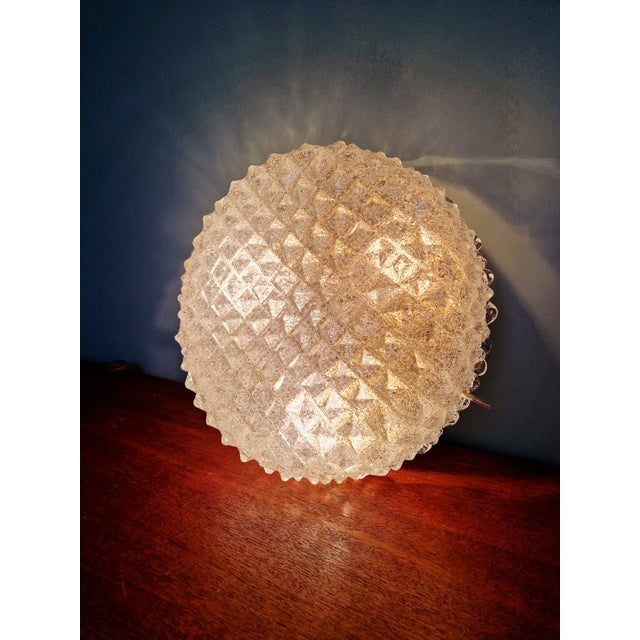 1970s Large Ceiling Light in Brass and Frosted Glass from Hillebrand Lightning, 1970s For Sale - Image 5 of 17