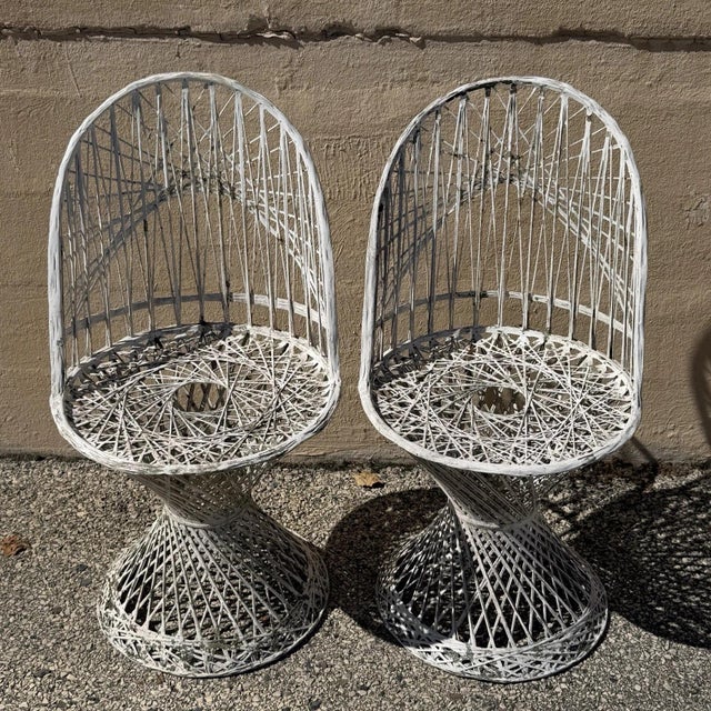 Vintage Russell Woodard Mid Century Modern Spun Fiberglass Patio Dining Set 5 Pc For Sale - Image 12 of 18