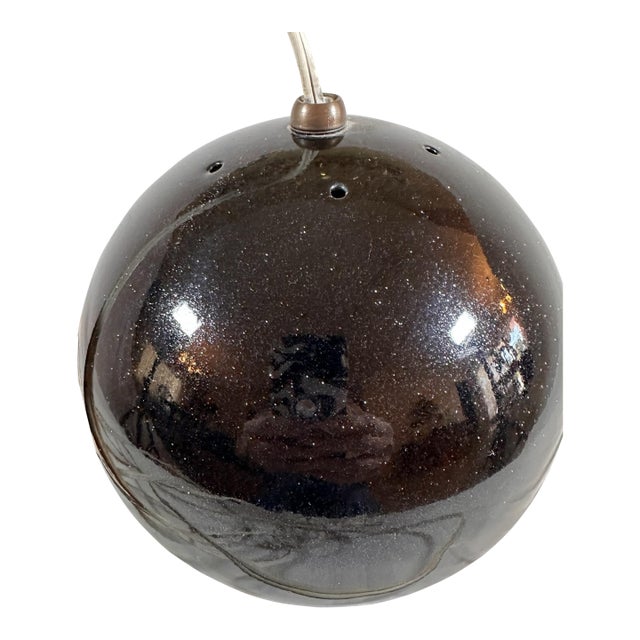 1960s Mid Century Modern Black Sparkle Powder Coat, Eyeball Pendant Lamp For Sale