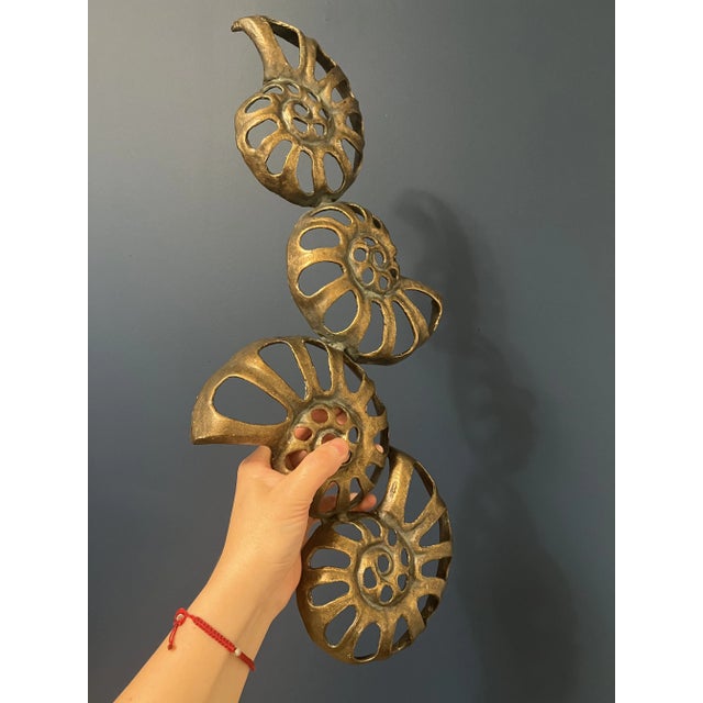 1960s Mid Century Solid Brass Wall Accent For Sale - Image 9 of 9