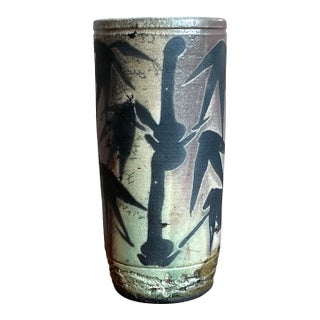 Vintage Asian Original Studio Pottery Vase For Sale