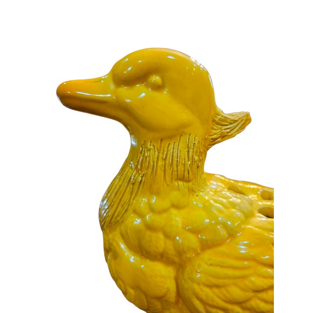 1950s Original Signed Jean Roger Paris Ceramic Duck Flower Frog Vase | MCM | Made in France For Sale - Image 5 of 12