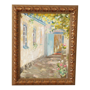 Amy Yalanskyi Impressionist Style Oil Painting, Courtyard Afternoon