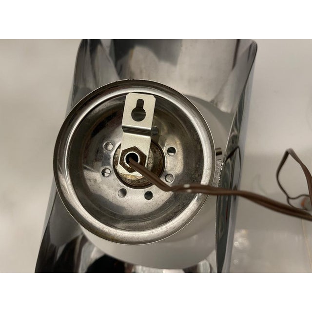 Chrome mazzega murano glass sconces set of 2 1970’s height 24 cm width 15 cm depth 24 cm features 1 light above orange...