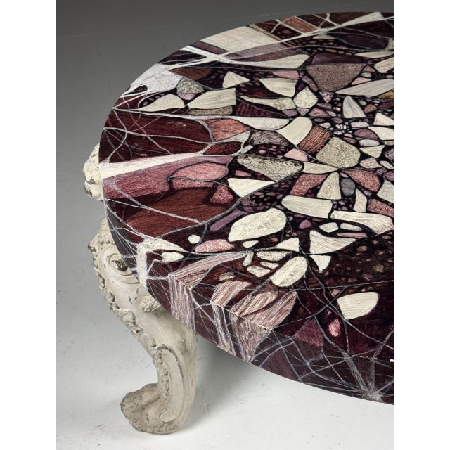 Brown Grand Tour Style Center Table in Faux Marble For Sale - Image 8 of 18
