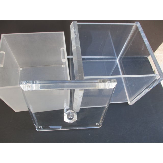 Plastic 1990s Mid Century Modern Heavy Lucite Ice Bucket For Sale - Image 7 of 7