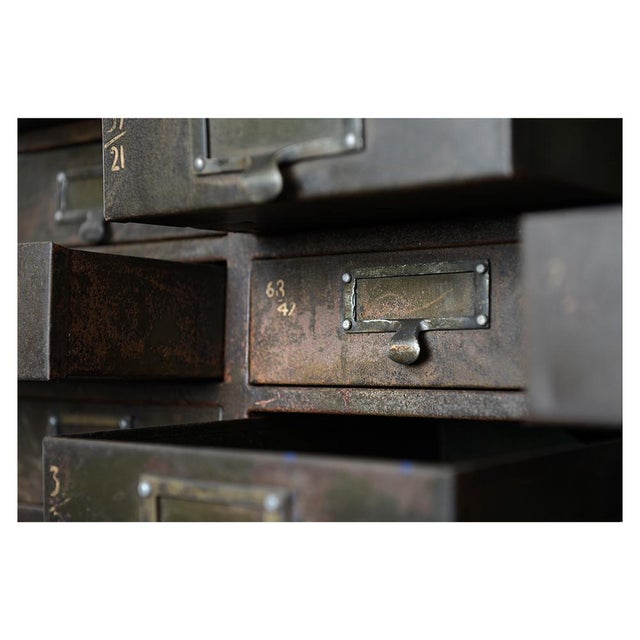 Metal Workshop Furniture with 72 Drawers For Sale - Image 4 of 11