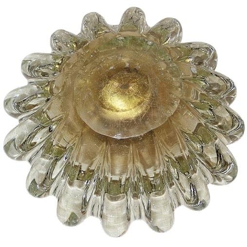 Metal 1970s Murano Venetian Gold Speckeled Bowl For Sale - Image 7 of 7