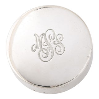 Art Deco Minimal Sterling Silver Pill Box For Sale