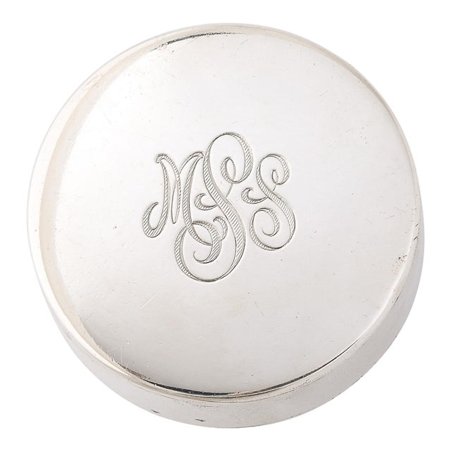 Art Deco Minimal Sterling Silver Pill Box For Sale