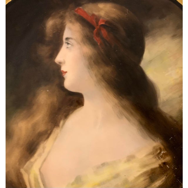 11” diameter, beautiful hand painted portrait of Asti’s “Beauty”, signed on the reverse by the artist HH and dated 1904,...