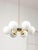 Vintage Italian Six-Arm Sputnik Chandelier with Opaline Shades For Sale - Image 15 of 18