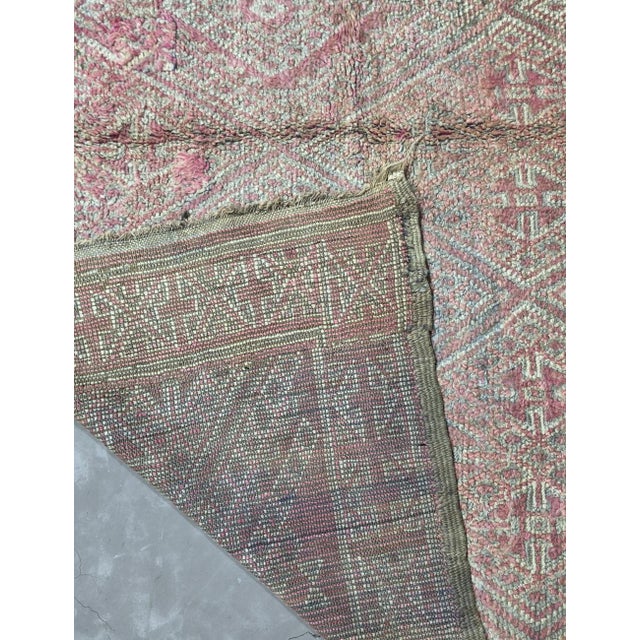 1980s Vintage Pink Moroccan Rug - 9.2 X 6.5 Ft For Sale - Image 5 of 8