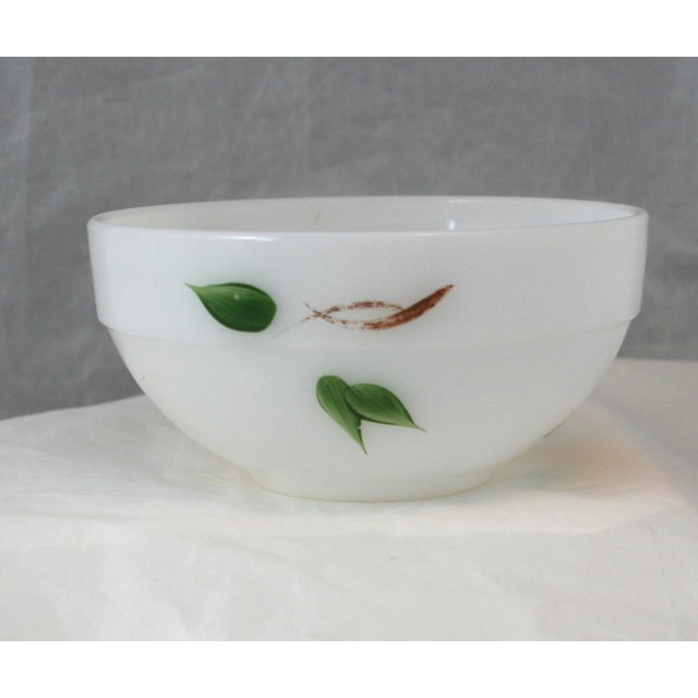 Vintage Fire King / Gay Fad Studios Round Mixing Bowl #16 Hand-painted enamel peaches, pears, and leaves This vintage...