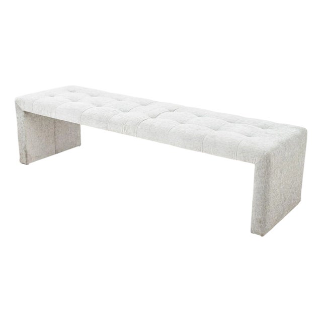 Il Loft Gray Upholstered Kyoto Bench For Sale