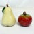 1980s 1980s Vintage Portuguese Arts & Crafts Majolica Pear & Apple Salt and Pepper Shakers. For Sale - Image 5 of 8