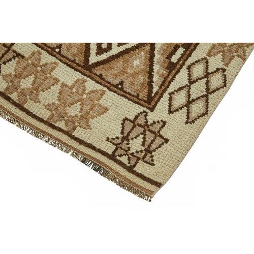 Beige Bohemian Runner Rug For Sale - Image 4 of 7