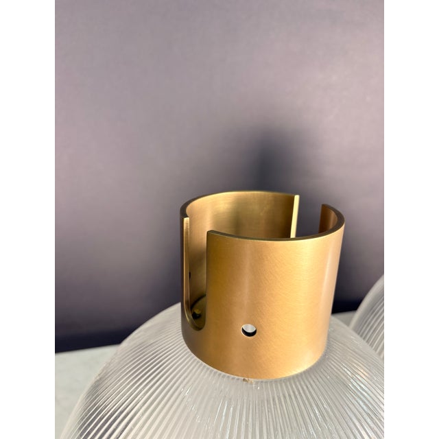 Restoration Hardware Burnished Brass Hanging Dome Pendant Light - a Pair For Sale - Image 11 of 12