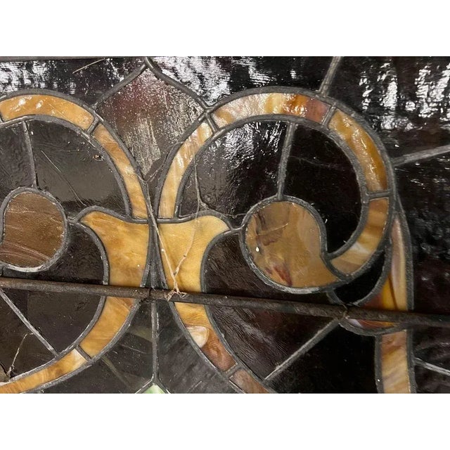 Early 19th Century Antique Early 19th Century Leaded Glass Window Panel For Sale - Image 5 of 11