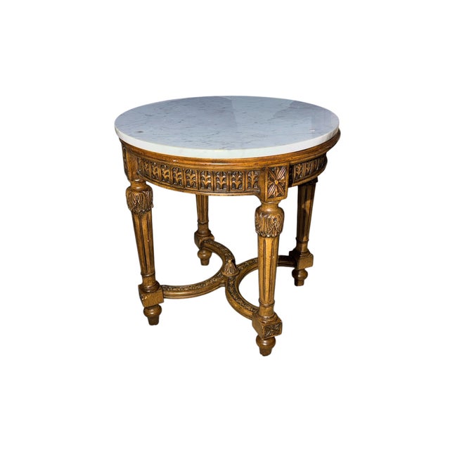 Curated for OC’s Finest, this exceptional Neoclassical side table is a standout piece of late 20th-century revival...