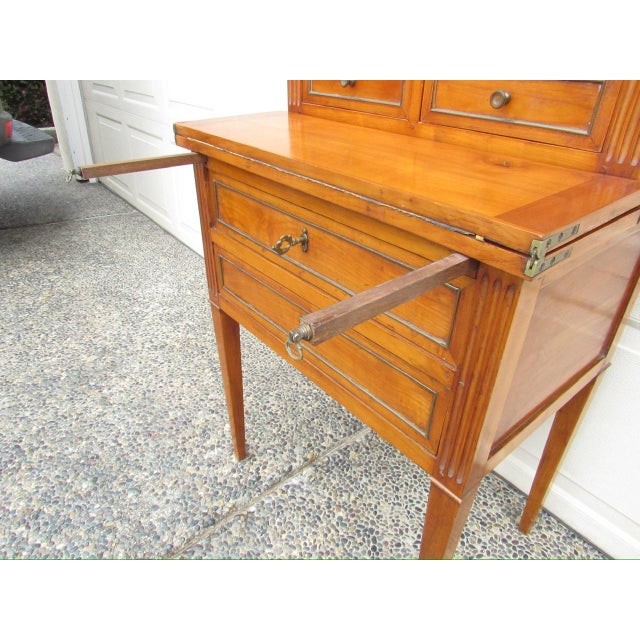 Wood Antique French Fruitwood Secretary Desk For Sale - Image 7 of 18