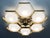 Italian 21st Century Hive Polished Brass Glossy White Murano Flush Mount by Fabio LTD For Sale - Image 3 of 9