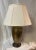 Vintage 80's Lamp With Large Brass Center and Wood Base For Sale - Image 13 of 13