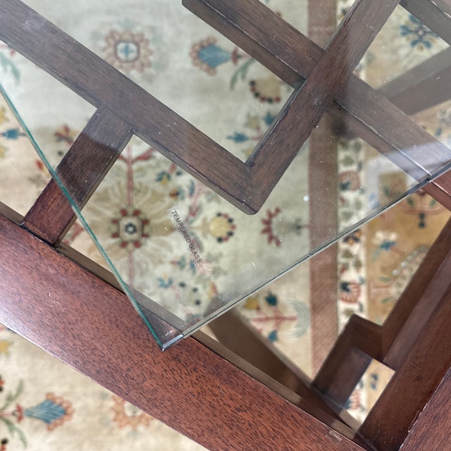 Brown Maria Yee for Gump's Geometrically Carved Side Table For Sale - Image 8 of 12