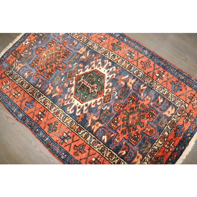 Red Antique Zabihi Collection Persian Heriz Karadja Small Rug - 3' x 4'7" For Sale - Image 8 of 9