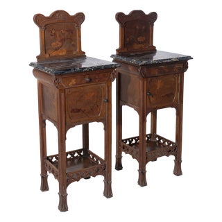 Art Nouveau Bedside Tables by Vittorio Valabrega, 1900, Set of 2 For Sale