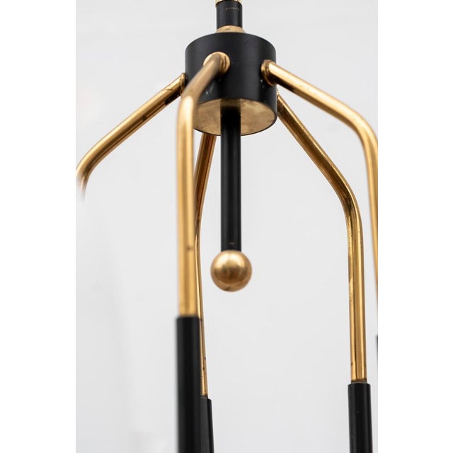 Stilnovo-Style Chandelier in Glass, 1950s For Sale - Image 6 of 11