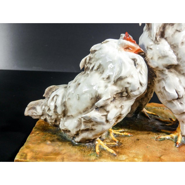 Rooster and Hens Sculpture by G. Cacciapuoti For Sale - Image 11 of 18