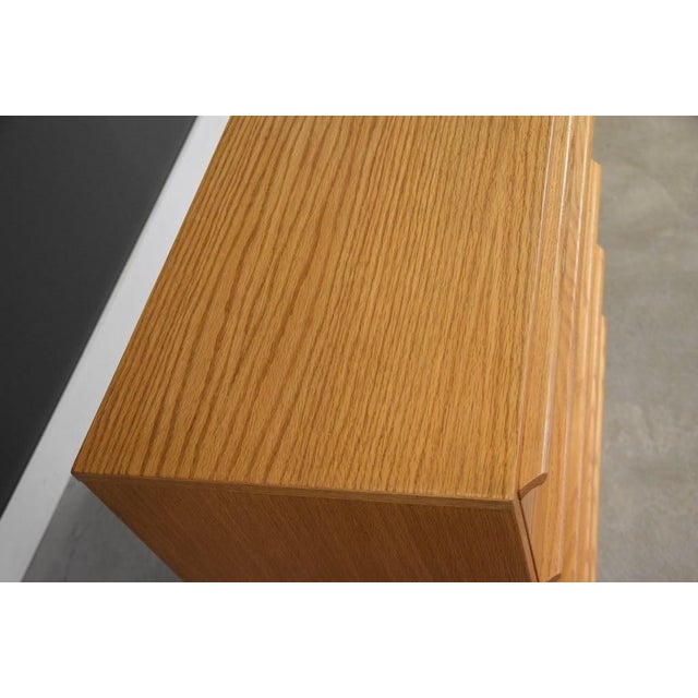 Wood 1980s Modern Oak Tall Dresser For Sale - Image 7 of 9