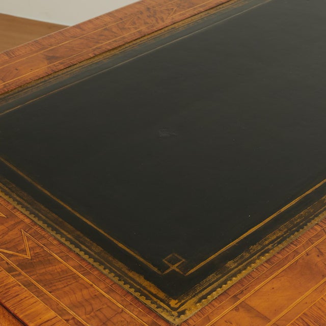 George IV Style 18th Century English Leather Top Writing Desk For Sale - Image 9 of 16