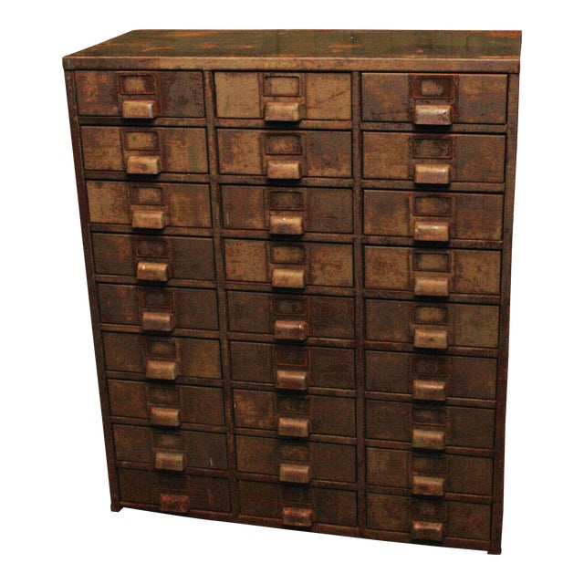Vintage Industrial 27 Drawer Metal Cabinet Chairish