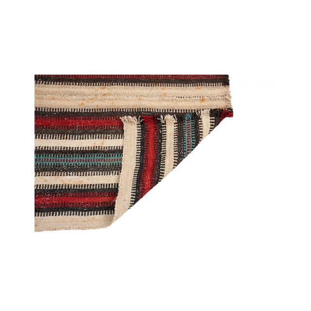 Mid-Century Modern Striped Mini Vintage Kilim Rug - 2`4″ X 2`10″ For Sale - Image 3 of 3