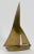 Vintage Mid-Century Modern MCM brass sailboat with modern lines and full sails. Design attributed to Dolbi Cashier....