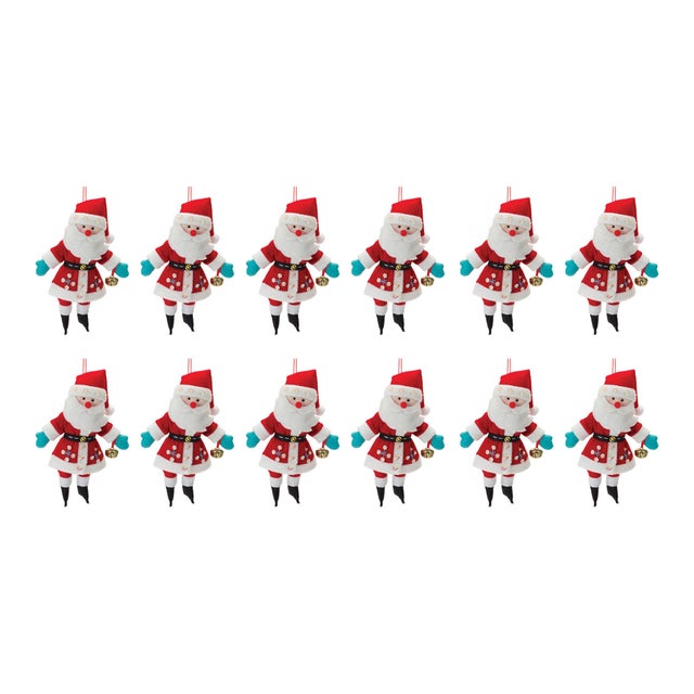 Rustic Plush Santa Ornament (Set of 12) For Sale - Image 3 of 3
