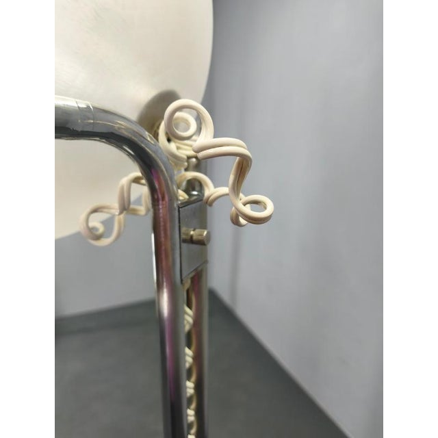 Italian Chrome Floor Lamp with Glass Globe, 1970s For Sale - Image 11 of 14